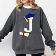 Kids Initial J Letter For Boys Preschool Graduation Kindergarten Comfort Colors Sweatshirt Pepper