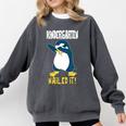 Kids Kindergarten Dabbing Penguin Nailed It Graduation Class 2021 Comfort Colors Sweatshirt Pepper