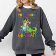 Kids Preschool Graduate T-Rex Dinosaur Preschool Graduation Comfort Colors Sweatshirt Pepper