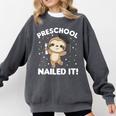 Kids Kids Preschool Nailed It Sloth Graduation Comfort Colors Sweatshirt Pepper