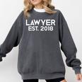 Law School Graduation Lawyer Est 2018 Him Her Comfort Colors Sweatshirt Pepper