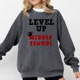 Level Up Middle School 5th Grade Graduation Comfort Colors Sweatshirt Pepper