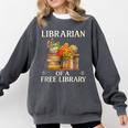Librarian Of a Free Library Floral Book Lover Comfort Colors Sweatshirt Pepper