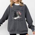 Life Better With 2 Cats Books Kitten Kitty Women Girls Kids Comfort Colors Sweatshirt Pepper