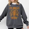 Los Angeles Hotrods Automotive Nostalgia Distressed Premium Tri-Blend Comfort Colors Sweatshirt Pepper