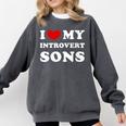 I Love My Introvert Sons I Heart My Introvert Sons Comfort Colors Sweatshirt Pepper