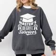 Master's Degree Survivor College Graduation Comfort Colors Sweatshirt Pepper