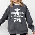 Middle School Level Complete Gamer Graduation Day 2024 Comfort Colors Sweatshirt Pepper