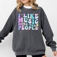 I Like Music More Than People Introvert Musician Retro Comfort Colors Sweatshirt Pepper