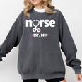 New Nurse Est 2019 Nursing School Graduation Comfort Colors Sweatshirt Pepper
