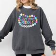 Next Stop Middle School Groovy Elementary School Graduation Comfort Colors Sweatshirt Pepper