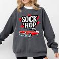 Nostalgia 1950s Sock Hop Dance Comfort Colors Sweatshirt Pepper