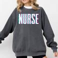 Nurse Glitch Aesthetic Graduation Nurse Glitch Graphic Art Comfort Colors Sweatshirt Pepper