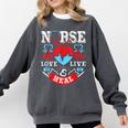 Nurse Live Love Heal Graduation Appreciation Valentines Day Comfort Colors Sweatshirt Pepper