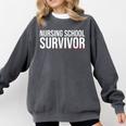 Nursing School Survivor- For Nurses-RN Graduation Comfort Colors Sweatshirt Pepper