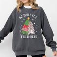 Oh What Fun It Is To Read Book Christmas Tree Premium Tri-Blend Comfort Colors Sweatshirt Pepper
