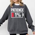 Patience 1 Battery Low Mood Tired Introvert Humor Comfort Colors Sweatshirt Pepper Patience 1 Battery Low Mood Tired Introvert Humor Comfort Colors Sweatshirt Pepper