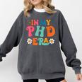 In My Phd Era Groovy Phd Graduation Future Doctor Comfort Colors Sweatshirt Pepper