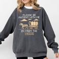 Please Be Patient I'm From The 1900s Retro Pixel Horse Wagon Comfort Colors Sweatshirt Pepper