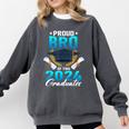 Proud Brother Of Two 2024 Graduates Twin Family Graduation Comfort Colors Sweatshirt Pepper