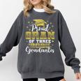 Proud Gran Of Three 2025 Graduates Graduation Family Comfort Colors Sweatshirt Pepper