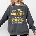 Proud Grandma Of Two 2025 Graduates Graduation Family Comfort Colors Sweatshirt Pepper