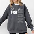 Proud Mom Of A 2026 Graduate Grad Senior Mother Graduation Comfort Colors Sweatshirt Pepper
