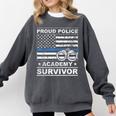 Proud Police Academy Survivor Graduation Comfort Colors Sweatshirt Pepper