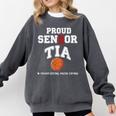 Proud Senior Tia 2026 Graduation Basketball Player Comfort Colors Sweatshirt Pepper