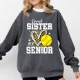 Proud Sister Of A 2026 Senior Softball Graduation Leopard Comfort Colors Sweatshirt Pepper