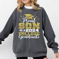 Proud Son Of 2024 College Graduate Family 24 Graduation Comfort Colors Sweatshirt Pepper