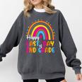 Rainbow Last Day Of 2nd Grade Teacher Student Graduation For Men Women Kids Comfort Colors Sweatshirt Pepper