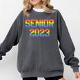 Rainbow LGBT Pride Senior 2023 Graduation Comfort Colors Sweatshirt Pepper