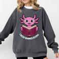 I Read Banned Books Axolotl Reading Comfort Colors Sweatshirt Pepper
