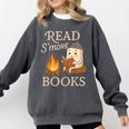 Read S'More Books Campfire Reading Book Lovers Camper Comfort Colors Sweatshirt Pepper