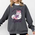 Reading Is My Favorite Sport Saying Cat And Book Lover Comfort Colors Sweatshirt Pepper