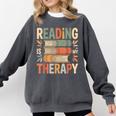 Reading Is My Therapy Book Lover Comfort Colors Sweatshirt Pepper