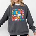 Reads Across Tee America Books Reader Reading Teacher Comfort Colors Sweatshirt Pepper
