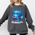 Readsolotl Blue Kawaii Axolotl Book Lover Reading Comfort Colors Sweatshirt Pepper Readsolotl Blue Kawaii Axolotl Book Lover Reading Comfort Colors Sweatshirt Pepper