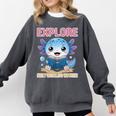 Readsolotl Kawaii Axolotl Book Lover Reading Comfort Colors Sweatshirt Pepper