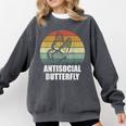 Retro Antisocial Butterfly Shirt For Introverts Comfort Colors Sweatshirt Pepper