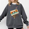 Retro Cassette Tape & Pencil Rewind Nostalgia Party 80s 90s Comfort Colors Sweatshirt Pepper
