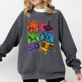 Retro Gamer Controller 80s 90s Video Game Arcade Nostalgia Comfort Colors Sweatshirt Pepper