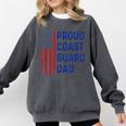 Retro Proud Coast Guard Dad Graduation Dad Usa Flag Outfit Comfort Colors Sweatshirt Pepper