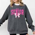Retro Senior 2026 Class Of 2026 Coquette Pink Bow Graduation Comfort Colors Sweatshirt Pepper
