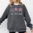 Rock Paper Scissors Hand Game Cute Paw Cat Introvert Comfort Colors Sweatshirt Pepper
