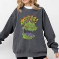 Rugrats Reptar Distressed Comic Book Style Cartoon Comfort Colors Sweatshirt Pepper