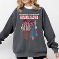 Running Together Always Connected Anime Nostalgia Message Comfort Colors Sweatshirt Pepper