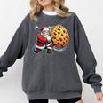 Santa Holding Cookie Xmas Baker Introvert Christmas Comfort Colors Sweatshirt Pepper