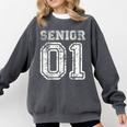 Senior 01 Class Of 2001 Retro College High School Graduation Comfort Colors Sweatshirt Pepper